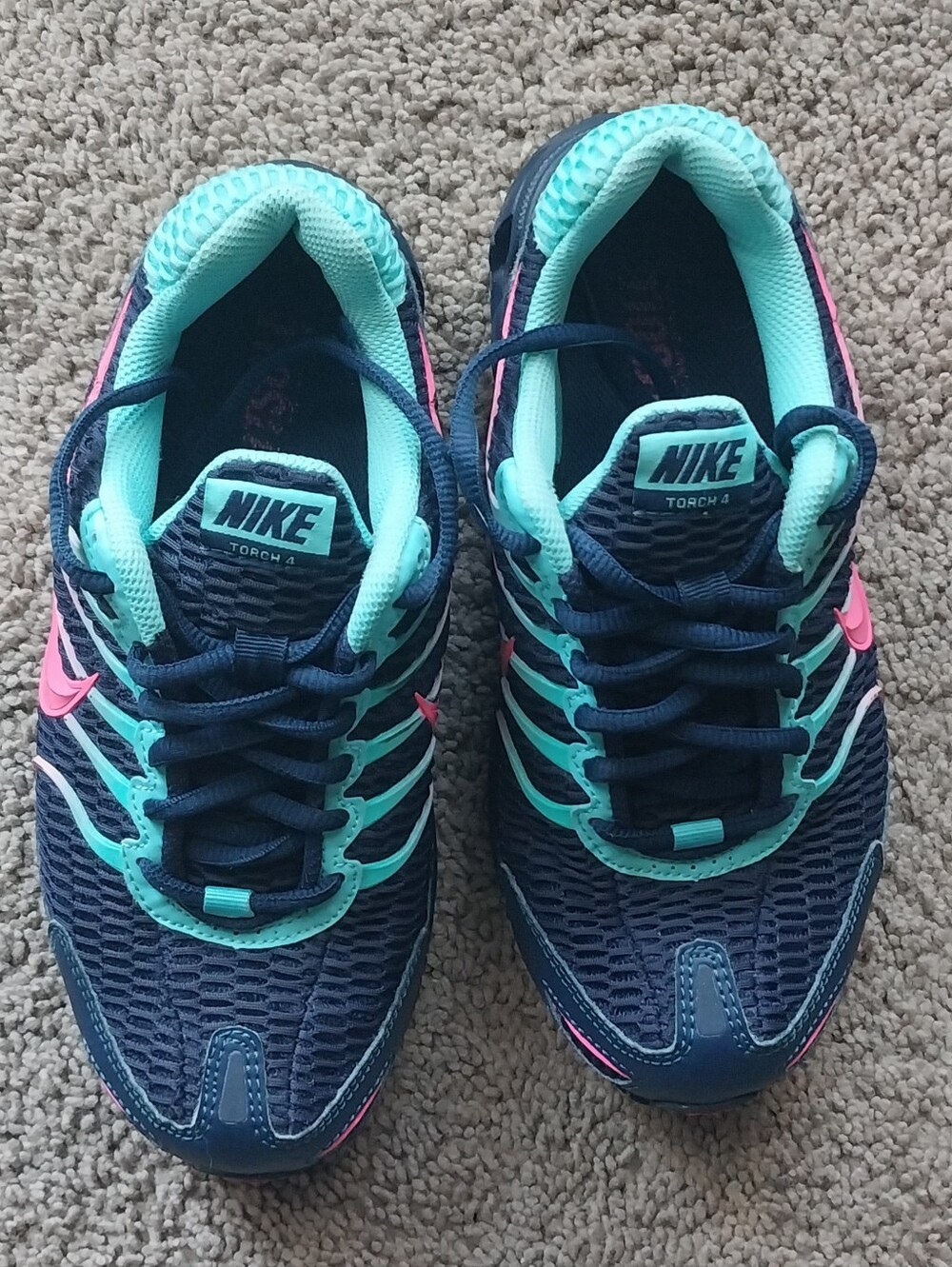 Nike Womens Air Max Torch 4 Shoes Midnight Navy Pink 6.5 - Picture 5 of 7